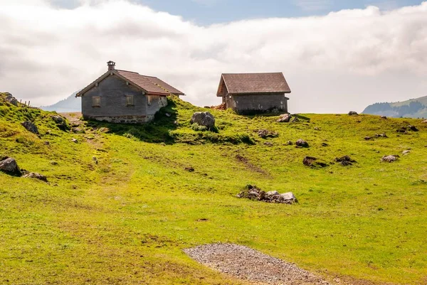 Ein Altes Haus Auf Dem Hohen Berg Mit Bäumen Einem — Stockfoto