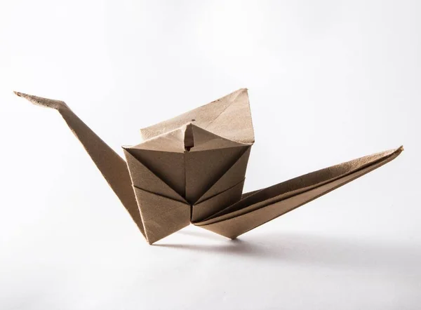 Papier Origami Isolé Sur Fond Blanc — Photo