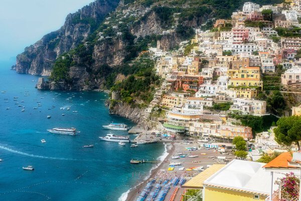 A beautiful view of Amalfi Coast in Italy