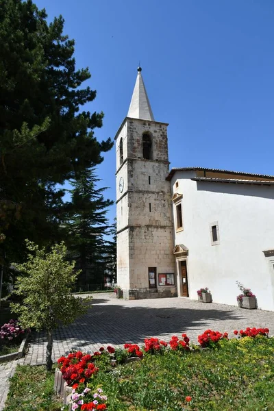 Garden Front Small Church Campo Giove Medieval Village Abruzzo Region — Stock Fotó