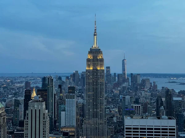 Een Schilderachtig Uitzicht Het Empire State Building Schemering — Stockfoto