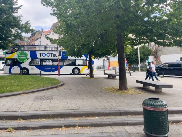 Tour Bus Elettrico Sulla Strada Bruxelles — Foto Stock