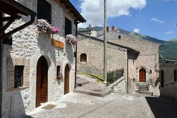 Street Old Stone Houses Campo Giove Medieval Village Abruzzo Region — Stock fotografie