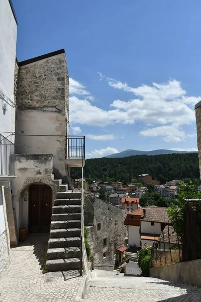 Street Old Stone Houses Campo Giove Medieval Village Abruzzo Region — Stockfoto