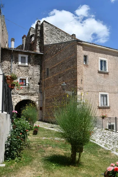 Narrow Street Old Stone Houses Campo Giove Medieval Village Abruzzo — Stockfoto