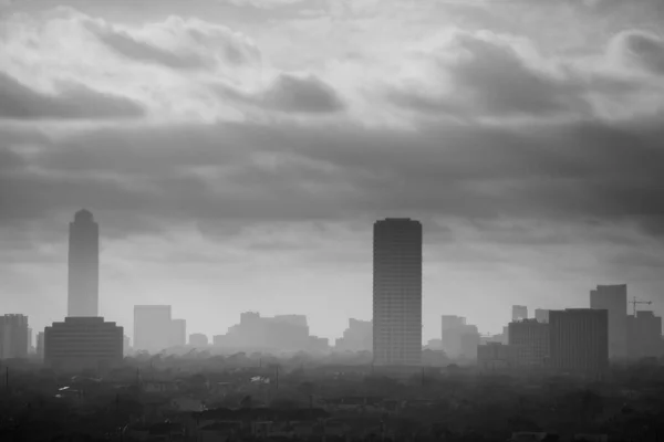 Een Grijs Stadsgezicht Van Houston — Stockfoto