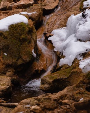 Orman deresinin kışın dikey açılımı