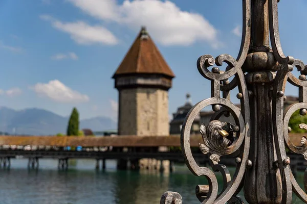 Ein Zaun Vierwaldstättersee Der Schweiz — Stockfoto