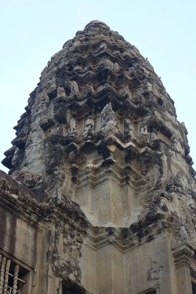 Вертикальный Снимок Части Храма Ангкор Ват — стоковое фото