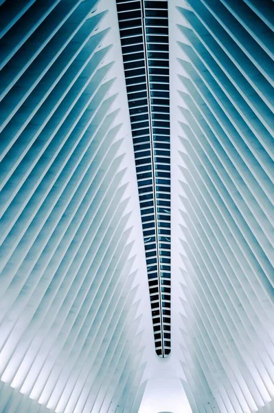 Low Angle Interior Santiago Calatrava World Trade Center — Stock Photo, Image