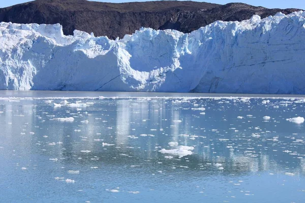 Uma Bela Foto Glaciar Eqip Sermia Groenlândia — Fotografia de Stock