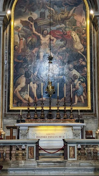 Uma Foto Vertical Basílica Papal São Pedro Interior Vaticano — Fotografia de Stock