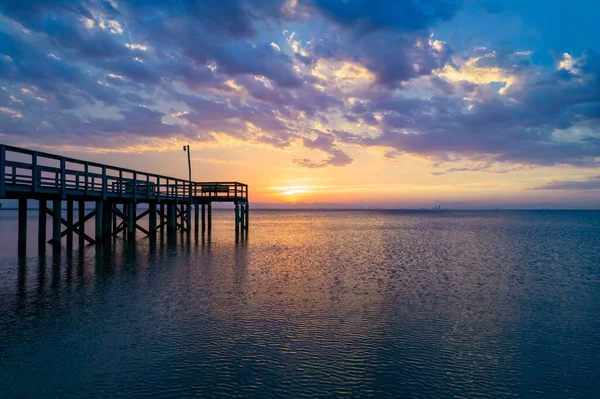 Mesmerizing View Beautiful Seascape Bayfront Park Pier Mobile Bay Daphne — Stock Photo, Image