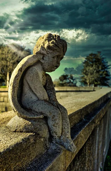 Veduta Verticale Della Statuetta Dell Angelo Della Tomba Firenze Irene — Foto Stock