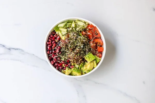 Top View Bowl Healthy Salad Veggies — Stock Photo, Image