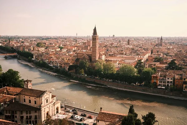 Luchtfoto Van Oude Stad Verona Italië — Stockfoto