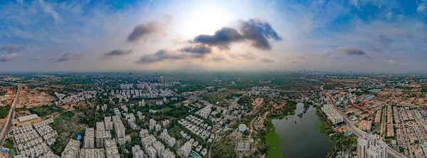 Antenn Panoramautsikt Över Hyderabad Telangana — Stockfoto