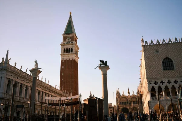 Talya Nın Venedik Kentindeki Mark Meydanının Manzaralı Bir Manzarası Güpegündüz — Stok fotoğraf
