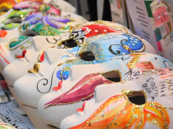 Närbild Vackra Masker Från Venedig — Stockfoto