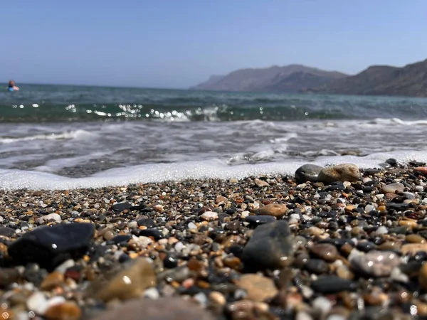 Closeup Shot Seashore Pebbles Greece — Stock Photo, Image