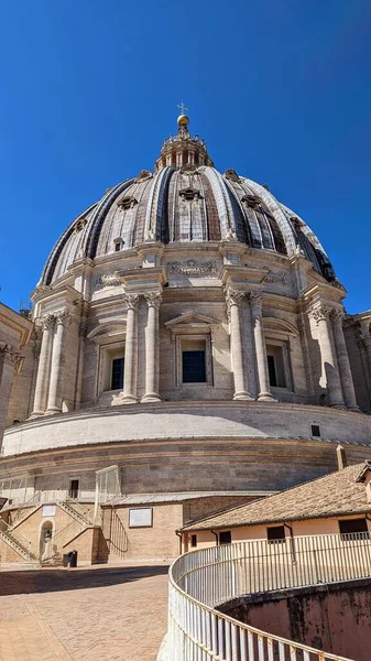 Dome Peter Basilica Sunny Blue Sky — Stock Photo, Image