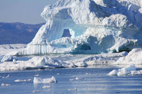 Eine Schöne Aufnahme Von Eisbergen Ilulissat Icefjord Ilulissat Grönland — Stockfoto