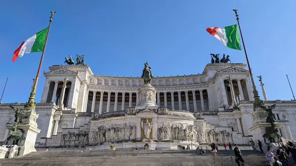 Victor Emmanuel Emlékműve Rómában Olaszországban — Stock Fotó