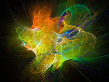 Soyut sayısal fraktal arkaplanın 3B görüntülemesi