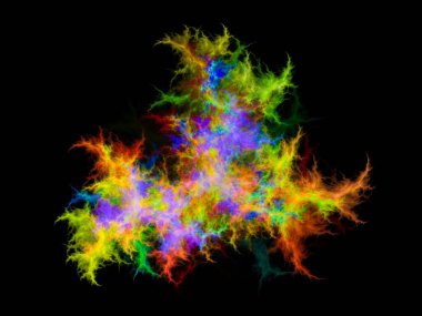 Soyut sayısal fraktal arkaplanın 3B görüntülemesi