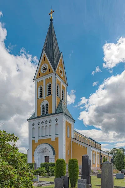 Eine Vertikale Aufnahme Der Brakne Hoby Kirche Der Gemeinde Ronneby — Stockfoto
