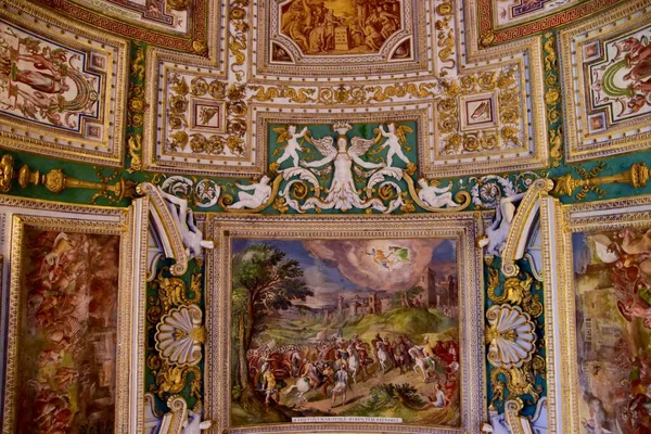 Galleria Vaticana Mappe Soffitto Decorazione Dipinti — Foto Stock