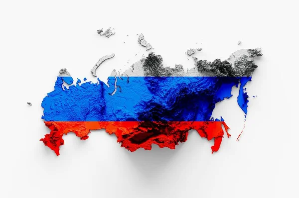 Eine Darstellung Der Karte Der Russischen Flagge Mit Boden Und — Stockfoto