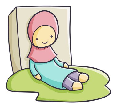 Şirin bir bebeğin renkli bir vektör çizimi