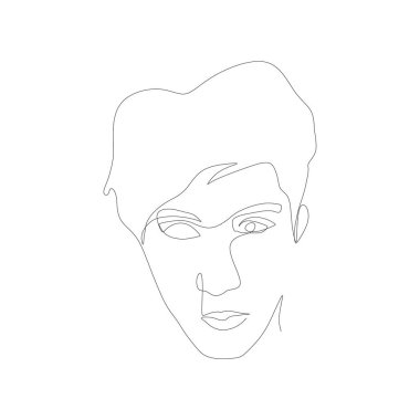 Kesintisiz tek bir satırla yapılmış bir resim tasarımı