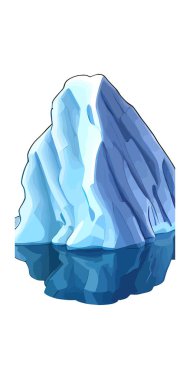 Denizdeki bir buzdağının dikey çizimi, duvar kağıdı için harika.