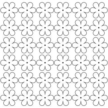 Beyaz arkaplanda siyah çizgili çiçekler