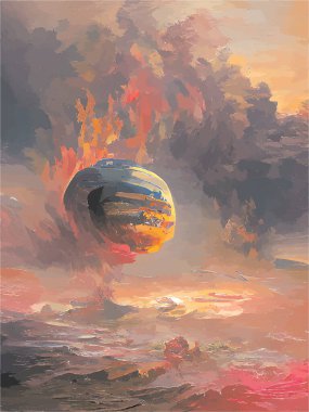 Kayıp gezegen Dünya yanıyor.