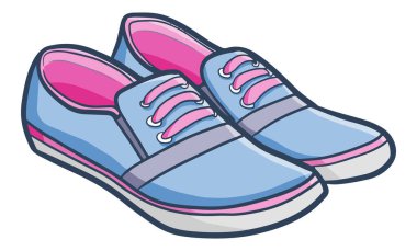 Beyaz arka planda bir çift ayakkabının basit bir klipsi.