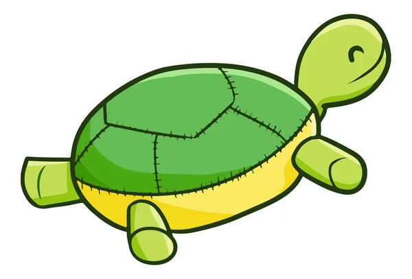 Barevný Vektor Ilustrace Roztomilé Zelené Želvy — Stockový vektor