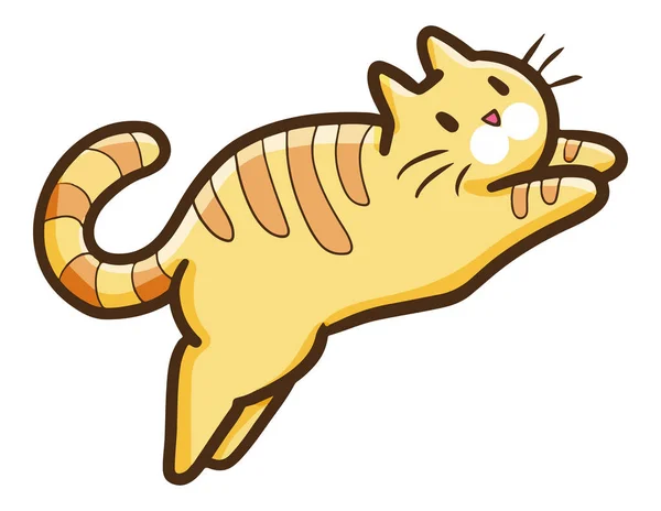 一只跳跃的猫的彩色矢量图 — 图库矢量图片