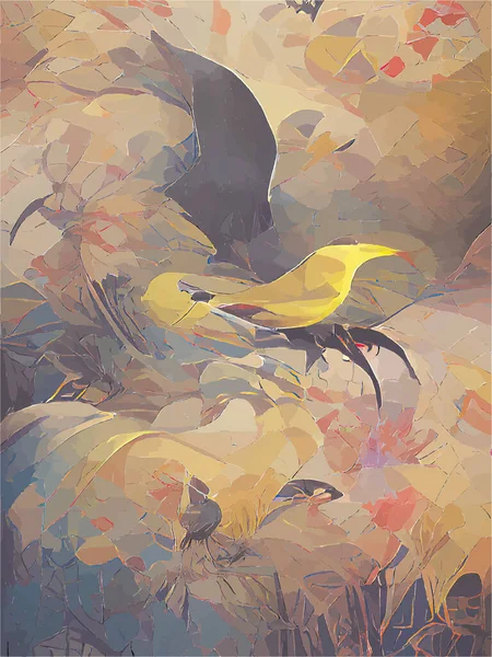 ภาพวาดด ตอลของนก — ภาพเวกเตอร์สต็อก