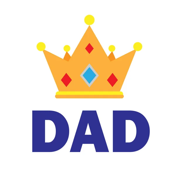 Vector Illustration Word Dad Crown Father Day — Stock Vector