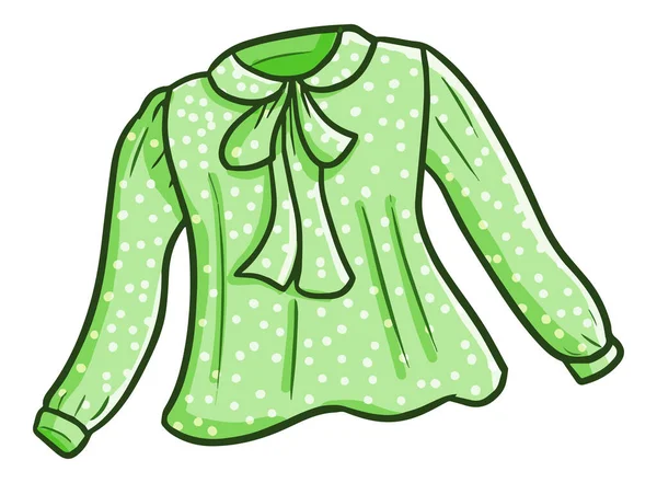 Färgstark Vektor Illustration Grön Kvinnlig Blus — Stock vektor