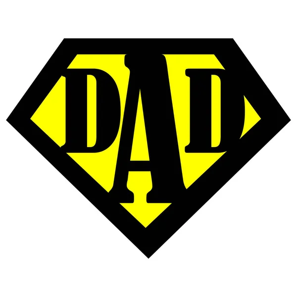 Una Ilustración Vectorial Logo Amarillo Negro Super Papá Para Día — Archivo Imágenes Vectoriales