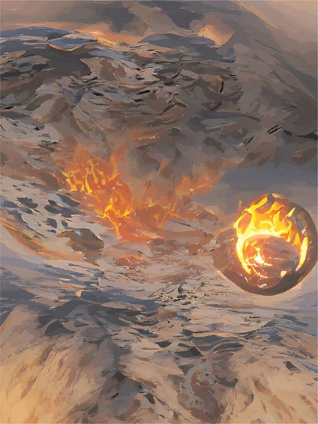 Lost Planet Earth Burning — Stock Vector