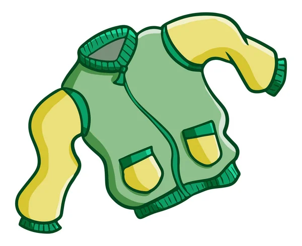 Барвиста Векторна Ілюстрація Зелено Жовтого Піджака — стоковий вектор