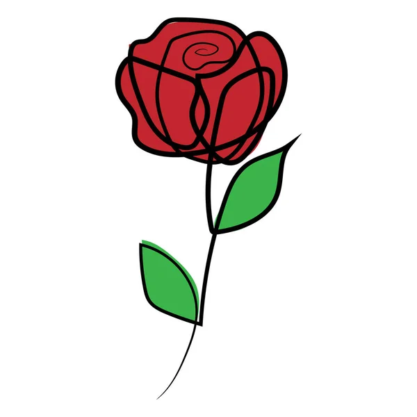 Ένα Όμορφο Κόκκινο Τριαντάφυλλο Απομονωμένο Στο Λευκό Φόντο — Διανυσματικό Αρχείο