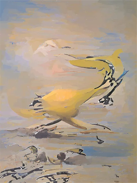 Digitaal Schilderij Van Een Vogel — Stockvector