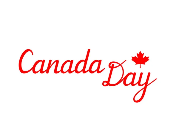 Caligrafia Desenhada Mão Lettering Vector Canada Day Maple Leaf All — Vetor de Stock
