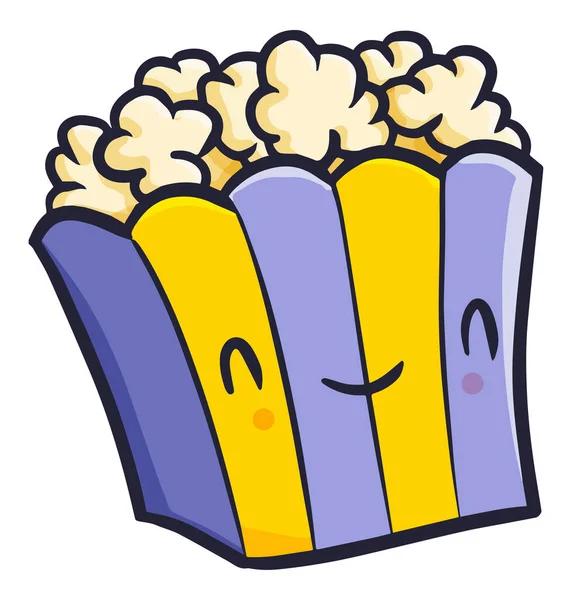 Clip Art Simple Pop Corn Dans Seau Rayé — Image vectorielle